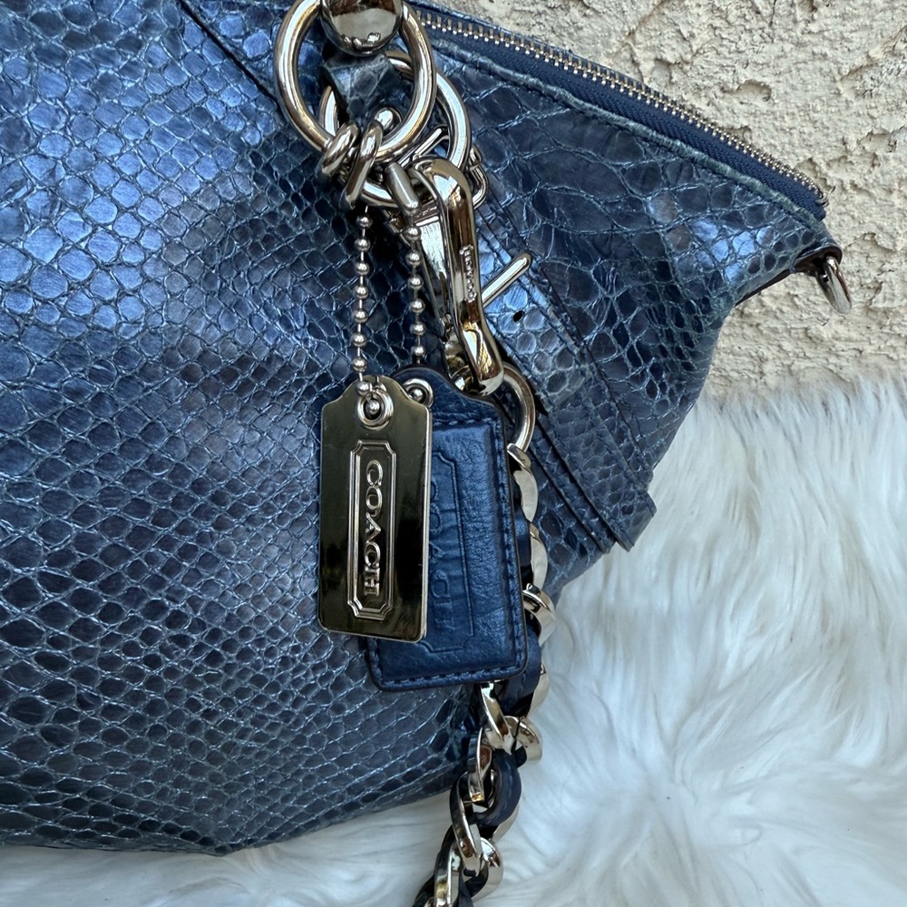 Coach Madison Blue Python Crossbody W/ Dustbag - image 2